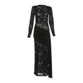 Damen Elegantes Spitzenkleid mit langem Arm und raffinierter Drapierung R&B