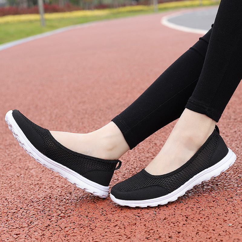 Damen Luftige Slip-On Freizeit-Schuhe mit atmungsaktivem Obermaterial
