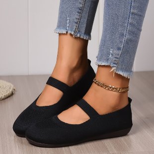 Damen elastische Ballerinas mit komfortablem Fußbett R&B
