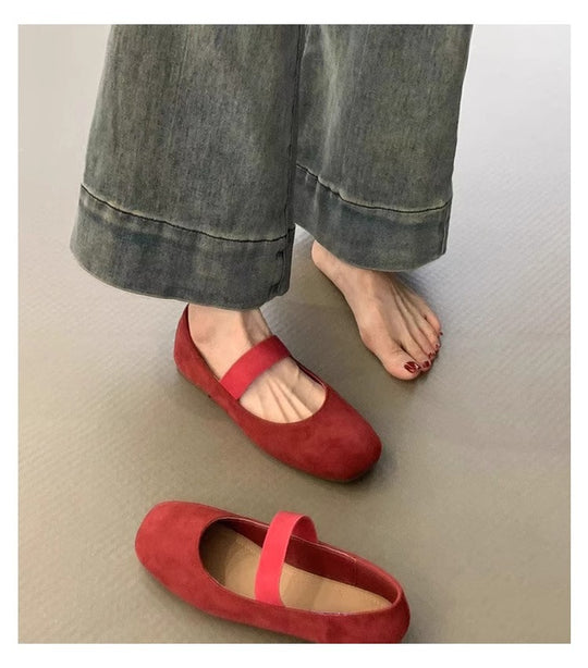 Damen Ballerinas mit komfortablem Riemen und weichem Obermaterial R&B