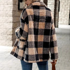 Damen Kuschelige Karofleecejacke im Casual-Stil R&B