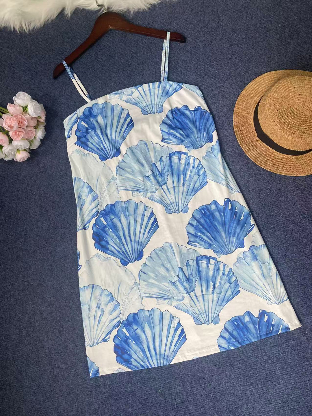 Damen Sommerliches Strandkleid mit einzigartigem Fischmuster R&B