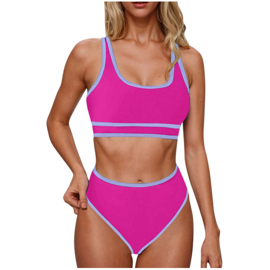 Damen Sportliches Hochtailliertes Bikini-Set R&B
