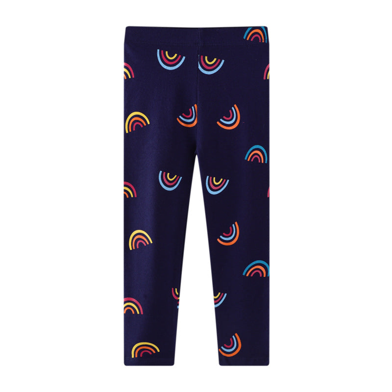 Mädchen Leggings mit buntem Regenbogenmotiv R&B