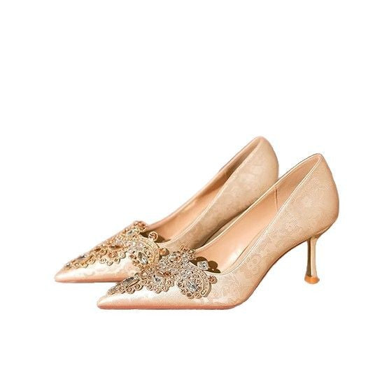 Damen Glamouröse High Heels mit funkelnden Strass-Applikationen R&B