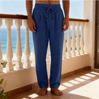 Herren nan leichte Loungehose mit elastischem Kordelbund, Tunnelzug und dekorativer Knopfleiste R&B