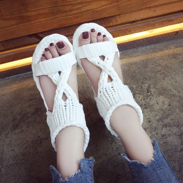 Damen Wedge-Sandalen mit geflochtenem Riemendesign und komfortabler Plattformsohle R&B