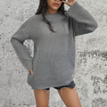 Damen Großer Strickpullover mit modernem Rippenmuster und angeschnittenen Ärmeln