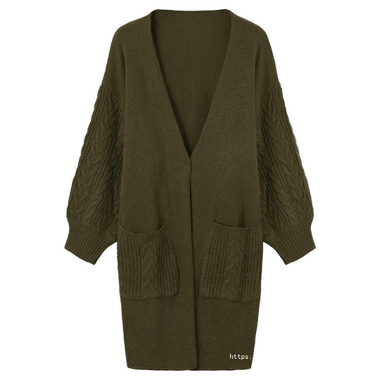Damen gemütliche Strickjacke mit Taschen R&B