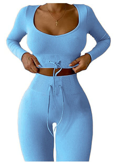 Damen Rippstrick Set mit verstellbarem Bund R&B