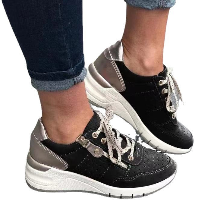 Damen sportliche Sneakers mit elegantem Reißverschluss und hohem Komfort R&B