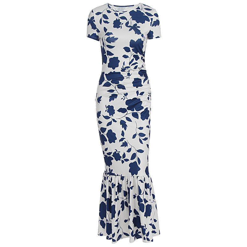 Damen Elegantes figurbetontes Kleid mit Rüschen-Saum und floralem Muster R&B