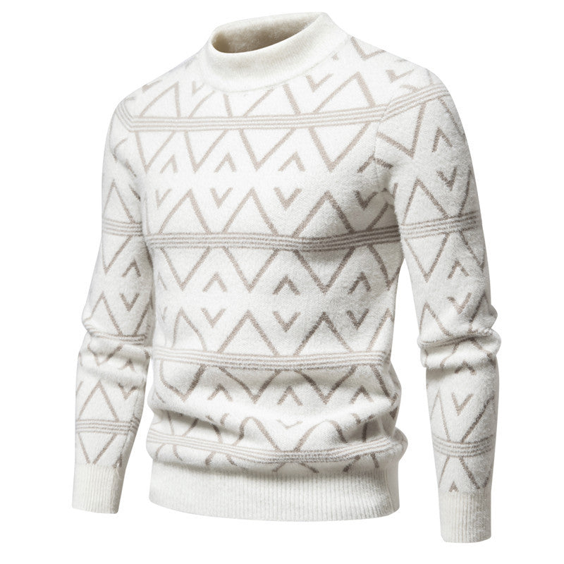 Herren Rollkragenpullover mit modernem Strukturdesign