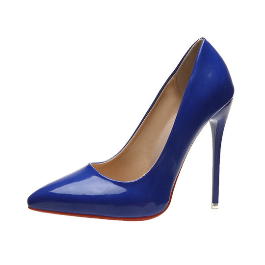 Damen elegante High Heels mit spitz zulaufender Zehenpartie und glänzender Oberfläche R&B