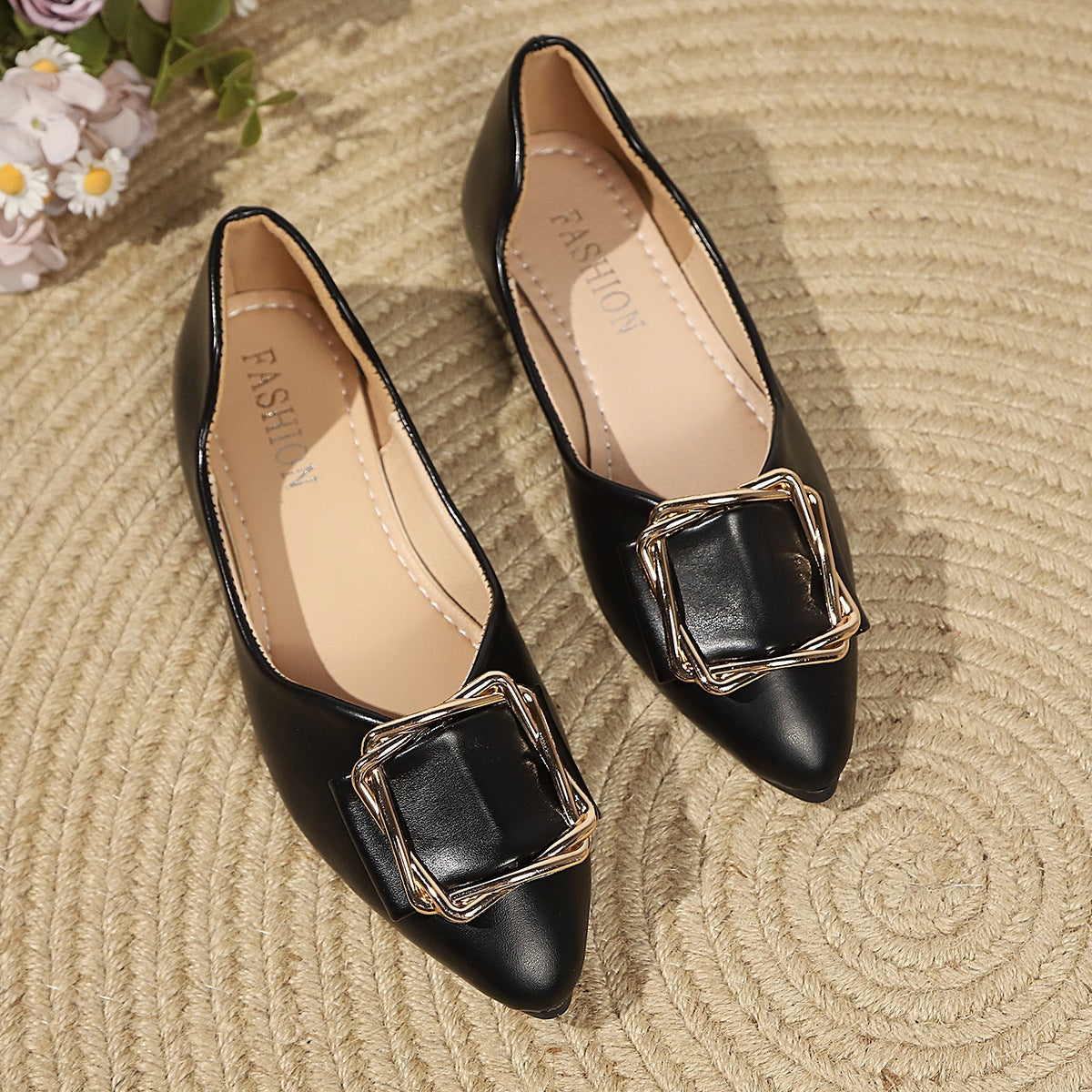 Damen Elegante Ballerinas mit modischem Schmuckelement R&B