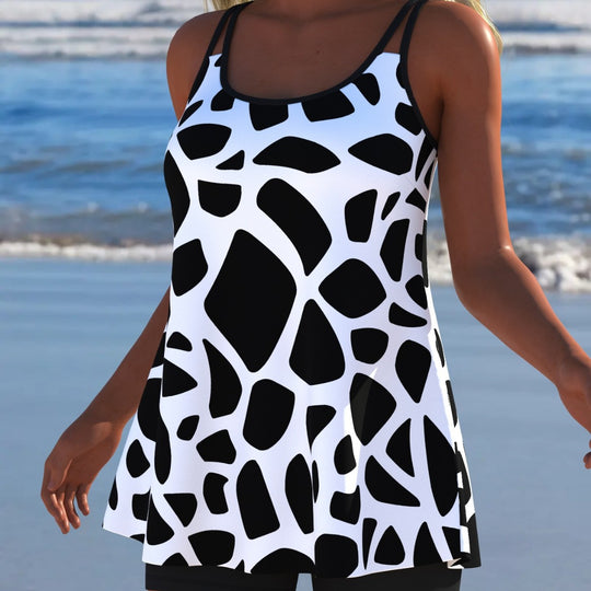 Damen Schwimmanzug mit modischem A-Linien-Schnitt und floralem Design R&B