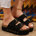 Damen Luftige Sandalen mit doppeltem Riemendesign und praktischen Schnallen R&B