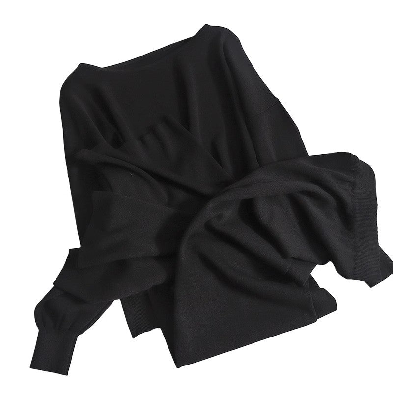 Damen lässiges Strickanzug-Set mit weitem Schnitt und modischen Details R&B