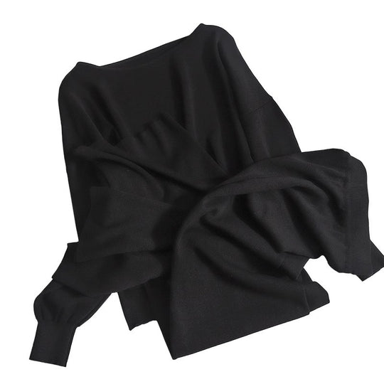 Damen lässiges Strickanzug-Set mit weitem Schnitt und modischen Details R&B