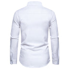 Herren Langarmhemd mit modischem Paisleymuster und hochwertigem Baumwollmix