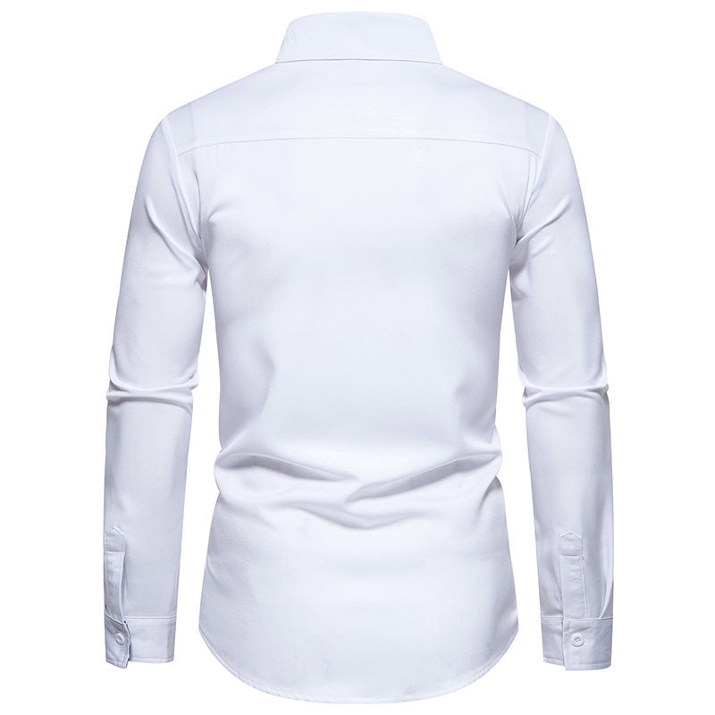 Herren Langarmhemd mit modischem Paisleymuster und hochwertigem Baumwollmix