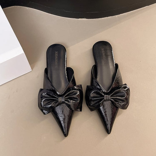 Damen elegante Mules mit verziertem Schleifenakzent R&B