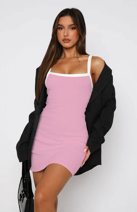Damen Minikleid mit eleganter Trägerstruktur und figurbetontem Schnitt R&B
