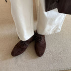 Damen Klassische Schnürschuhe aus hochwertigem Wildleder mit eleganter Silhouette