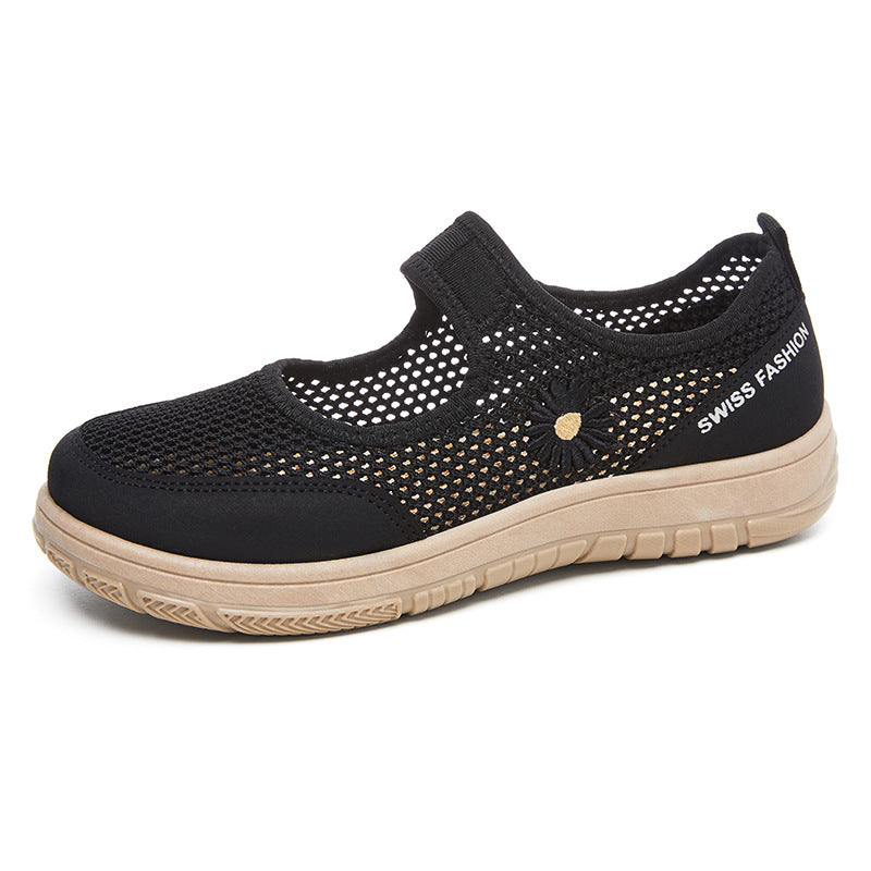 Damen Atmungsaktive Ballerinas mit dekorativem Blumenmuster R&B