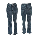 Damen Bootcut Jeans mit hohem Bund und eleganter Waschung R&B