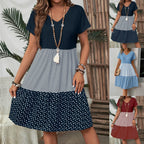 Damen Freizeitkleid mit modernem Streifen- und Punkte-Mix R&B