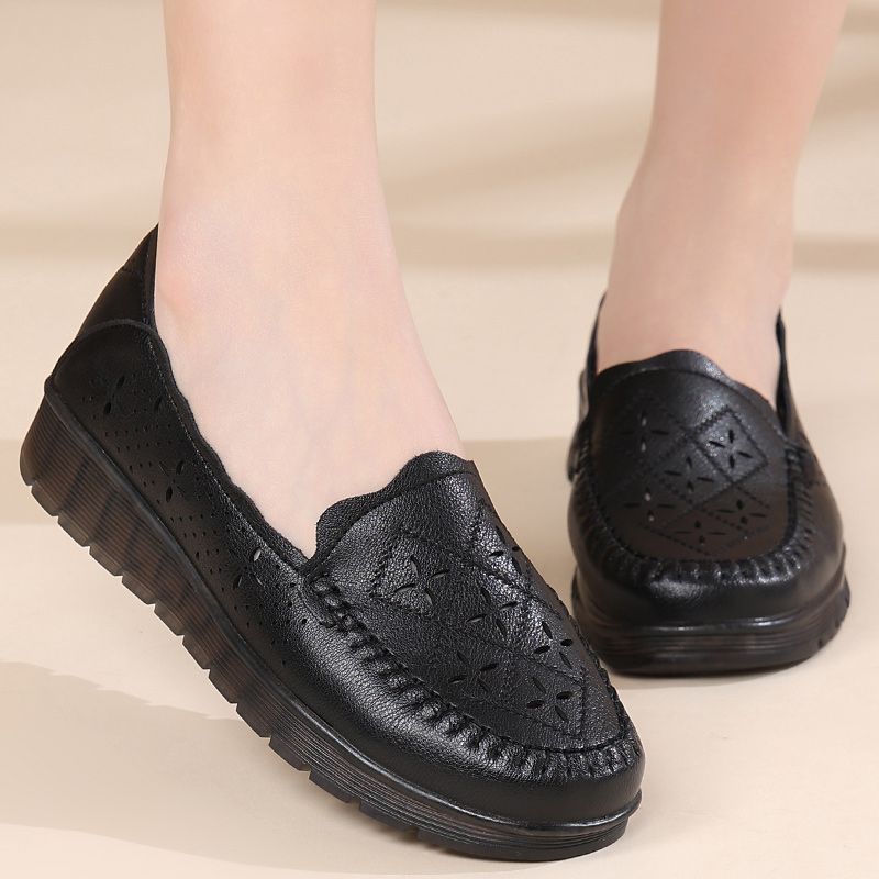 Damen Atmungsaktive Mokassins mit perforiertem Design und rutschfester Sohle