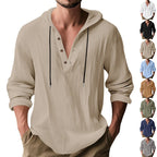 Herren lässiges Langarm-Hoodie mit modischem Knopfdesign und atmungsaktivem Stoff R&B