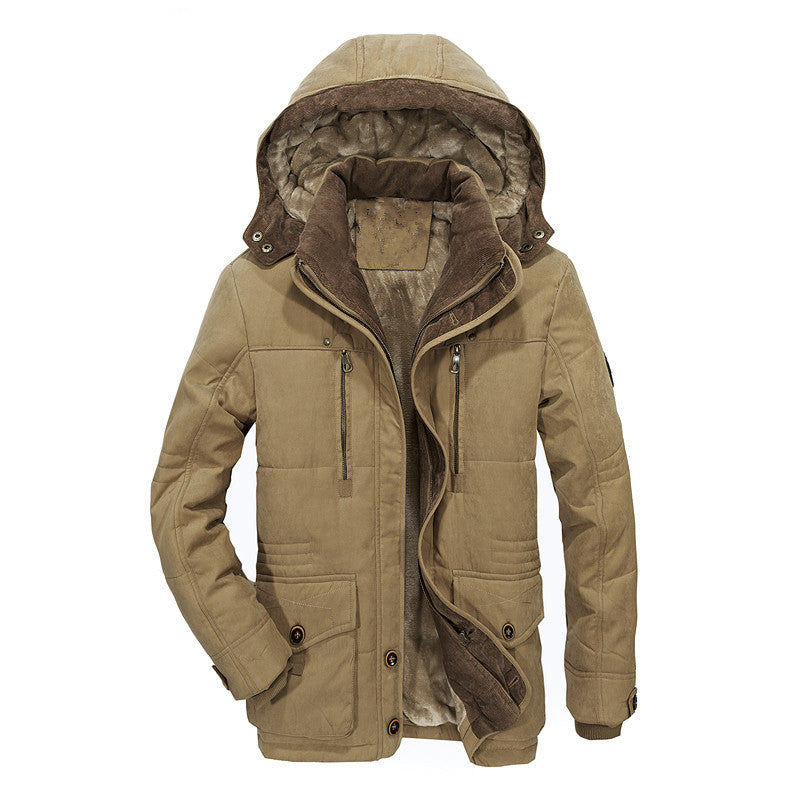 Herren multifunktionale Winterjacke mit gefüttertem Kapuzenkragen R&B
