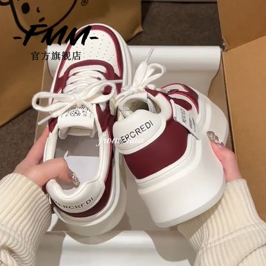 Damen modische Plateau-Sneaker mit hochwertigem Obermaterial und dämpfender Sohle R&B
