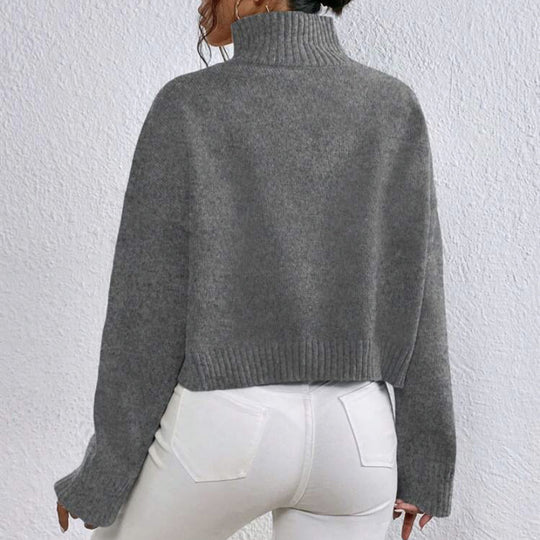 Damen modischer Kragenpullover aus weicher Wolle R&B