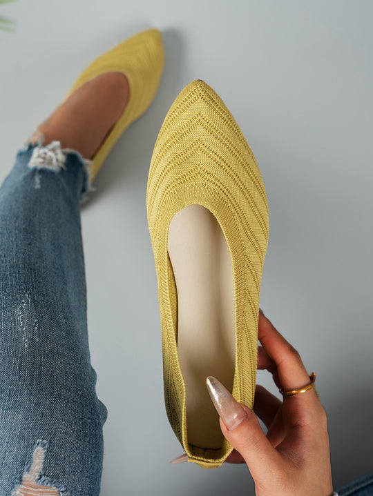 Damen Ballerinas aus atmungsaktivem Strickmaterial mit elegantem Schnitt R&B