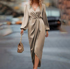 Damen elegantes und fließendes Maxi-Kleid R&B