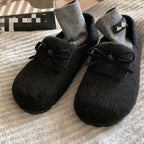 Damen warme Filz-Pantoffeln mit dekorativem Schleifen-Design R&B