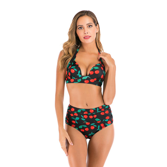 Damen Hoch taillierter Bikini mit floralem Design R&B