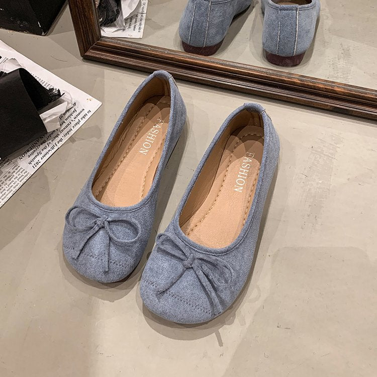 Damen klassische Ballerinas mit dekorativem Schleifenakzent R&B