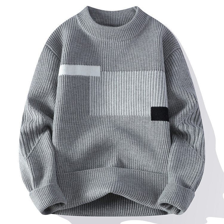 Damen moderner Strickpullover mit geometrischem Muster R&B