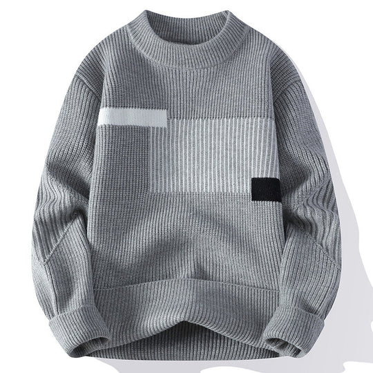 Damen moderner Strickpullover mit geometrischem Muster R&B