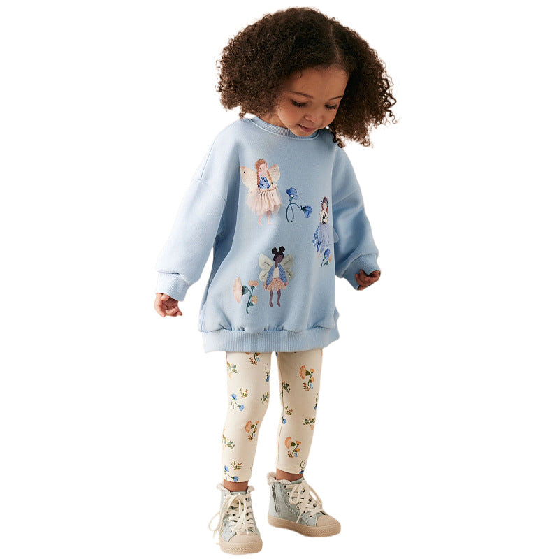 Mädchen Leggings mit buntem Blumenmuster R&B