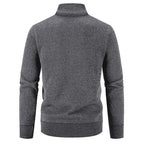 Herren elegante Strickjacke mit hohem Kragen und praktischen Reißverschlusstaschen