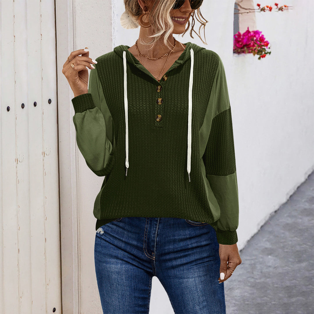 Damen Kapuzensweater mit strukturiertem Design und sportivem Schnitt R&B