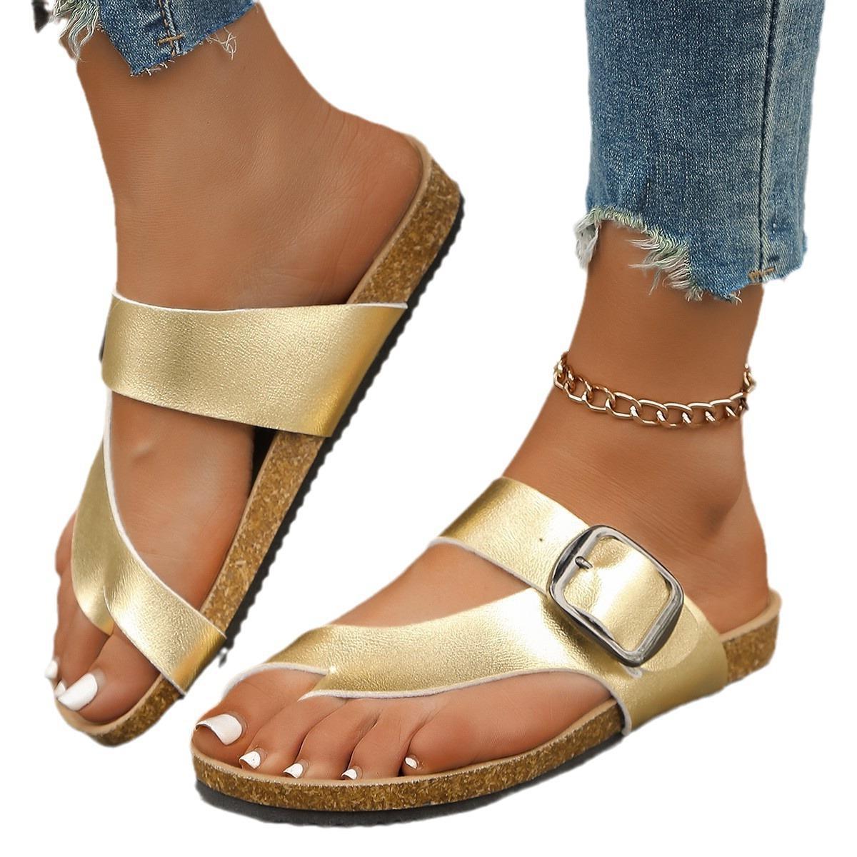 Damen Komfortable Zehentrenner-Sandalen mit verstellbarem Riemen R&B