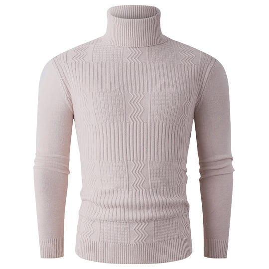 Herren eleganter Rollkragenpullover mit strukturiertem Design R&B