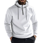 Herren Sportlicher Kapuzenpullover mit halbem Reißverschluss und atmungsaktivem Material R&B