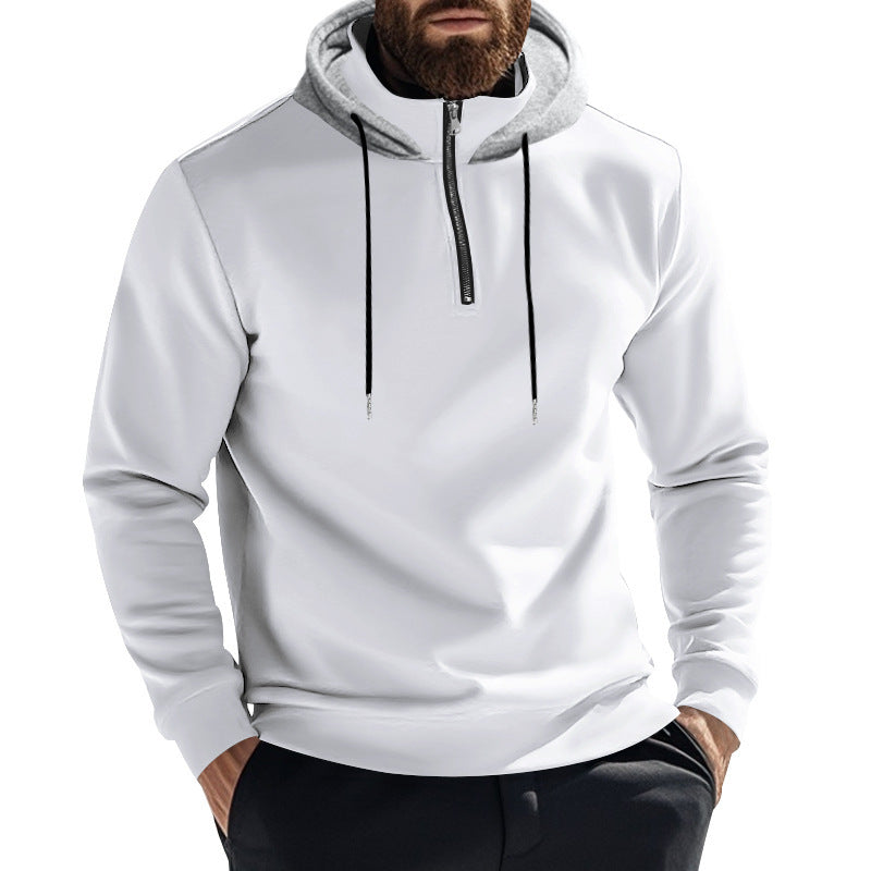 Herren Sportlicher Kapuzenpullover mit halbem Reißverschluss und atmungsaktivem Material R&B